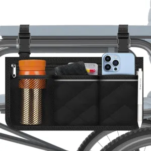 YGYQZ Wheelchair Accessories, Side Bags to Hang on Side with Bright Line Walker Pouches Waterproof Black Storage Fathers Mothers Day Gifts for Home/Outdoor/Baby Cart
