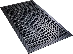 YOSHIKO Anti Fatigue Rubber Floor Mats Restaurant Kitchen Rubber Drainage Mat Out Door Mats Durable Non-Slip Bar Floor Mat Utility Mat Indoor Outdoor Wet Area Use 24" x 36" Black