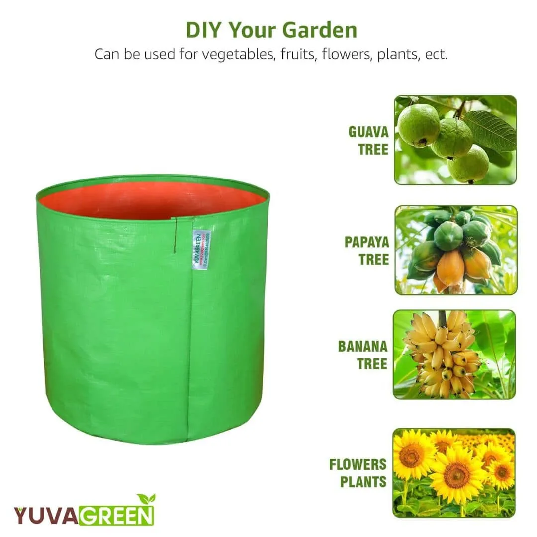 YUVAGREEN Heavy Duty Terrace Gardening Leafy Vegetable Green Grow Bag (24" x 24") - (Pack of 5)