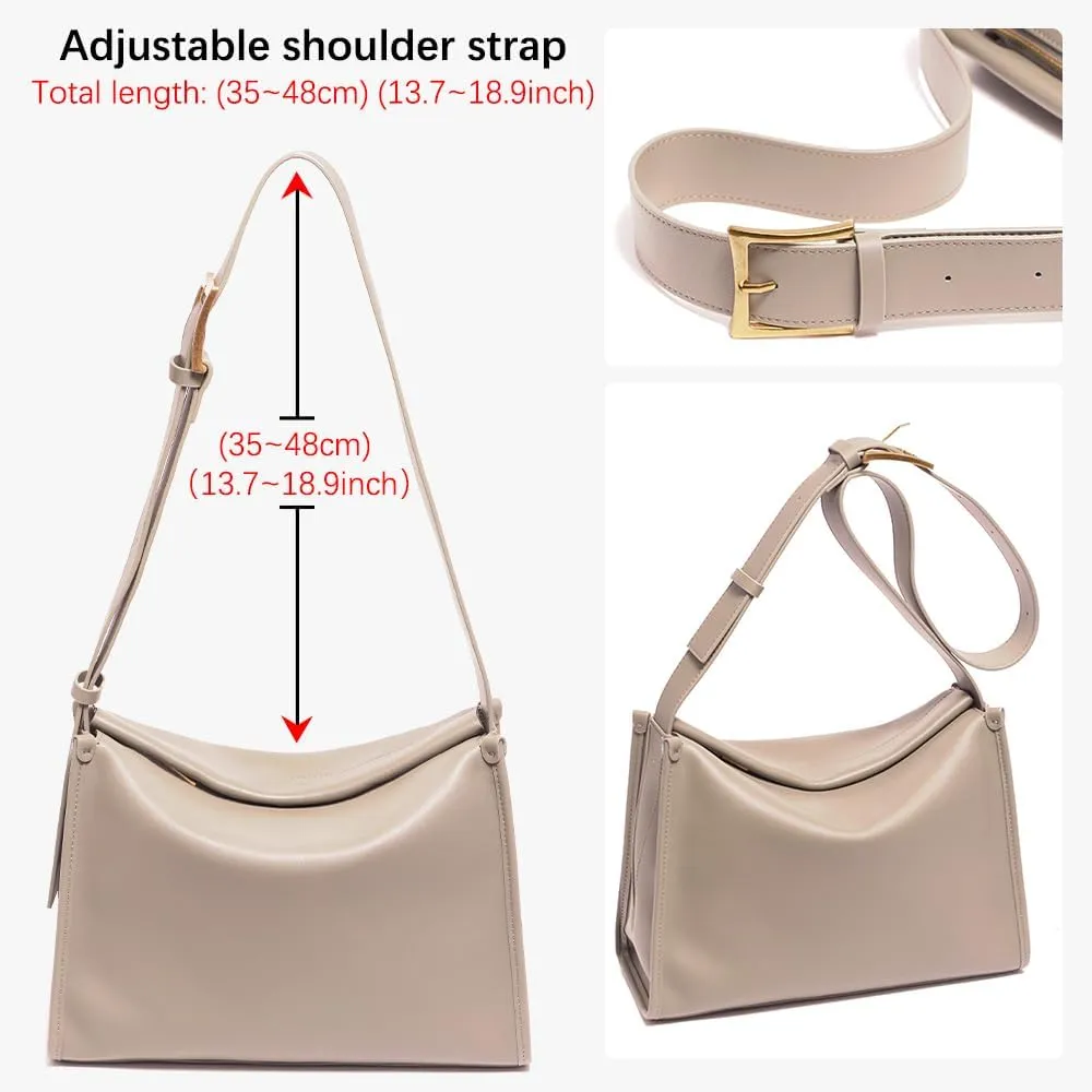 zency 100% Soft Genuine Leather For Female Large Simple Vintage Bucket Bag Women Luxury Shoulder Bags Casual Pillow Crossbody