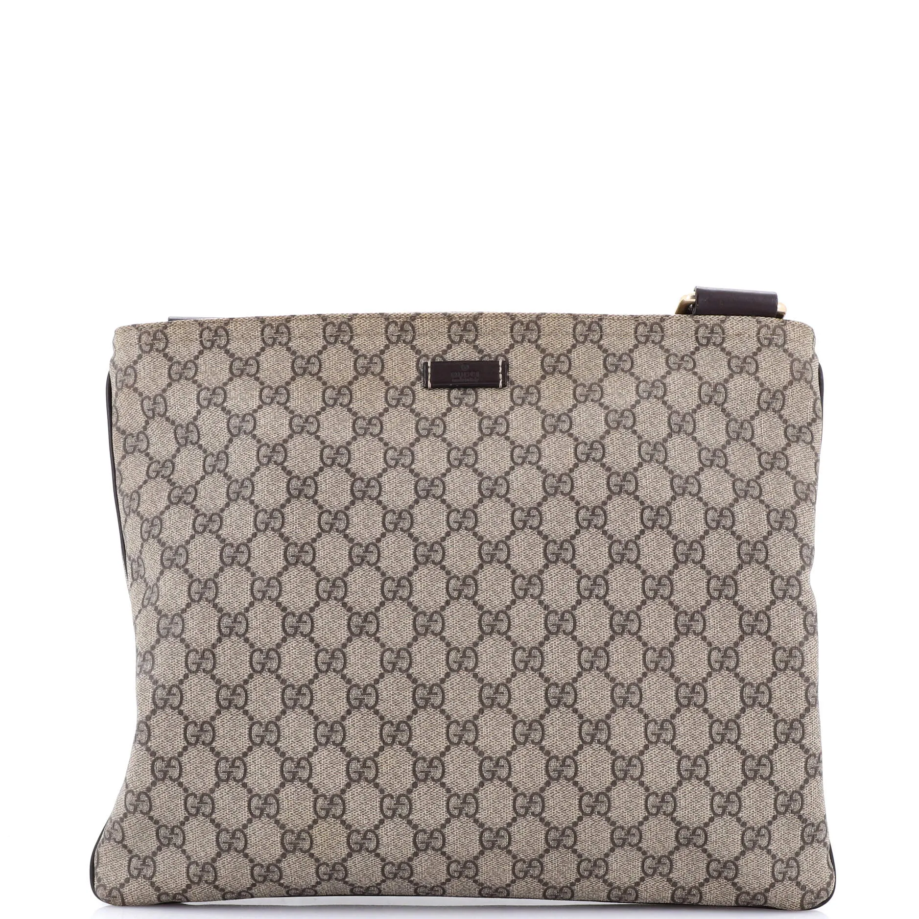 Zip Top Messenger Bag GG Coated Canvas Large