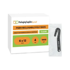 Zipper Bags 6" x 12" 4 Mil Clear Heavy Duty Baggies 6x12 Resealable Poly Bags 1000 Count