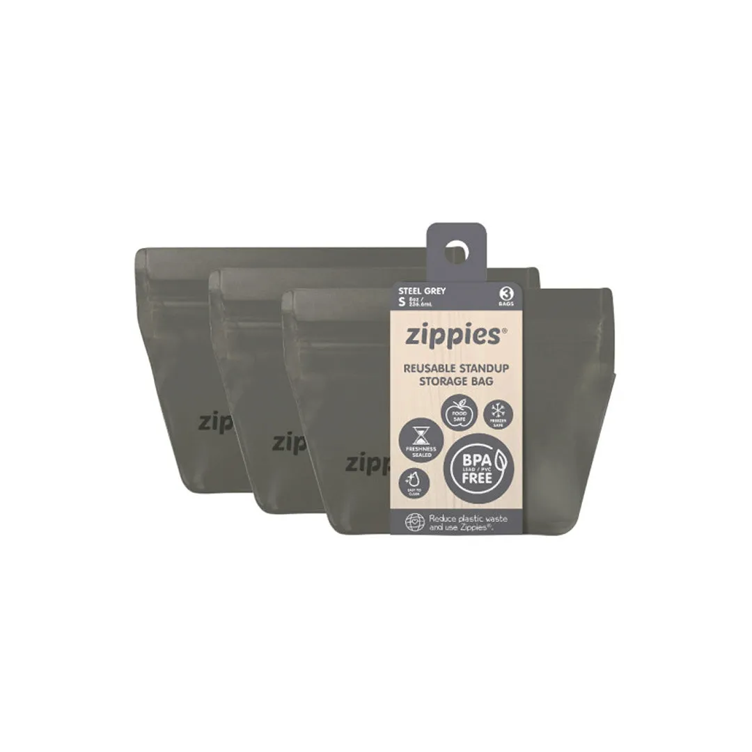 Zippies Steel Grey Reusable Bags