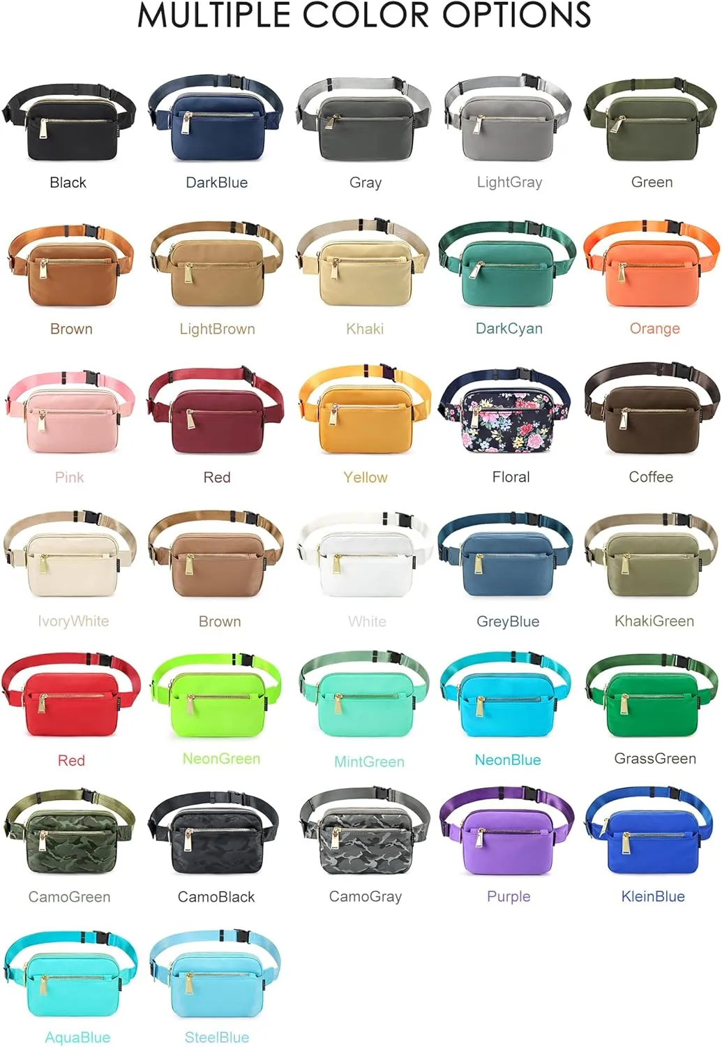 ZORFIN Fanny Packs for Women Men: Crossbody Belt Bag with Adjustable Strap - Fashion Waist Packs for Workout Running Traveling Hiking Brown