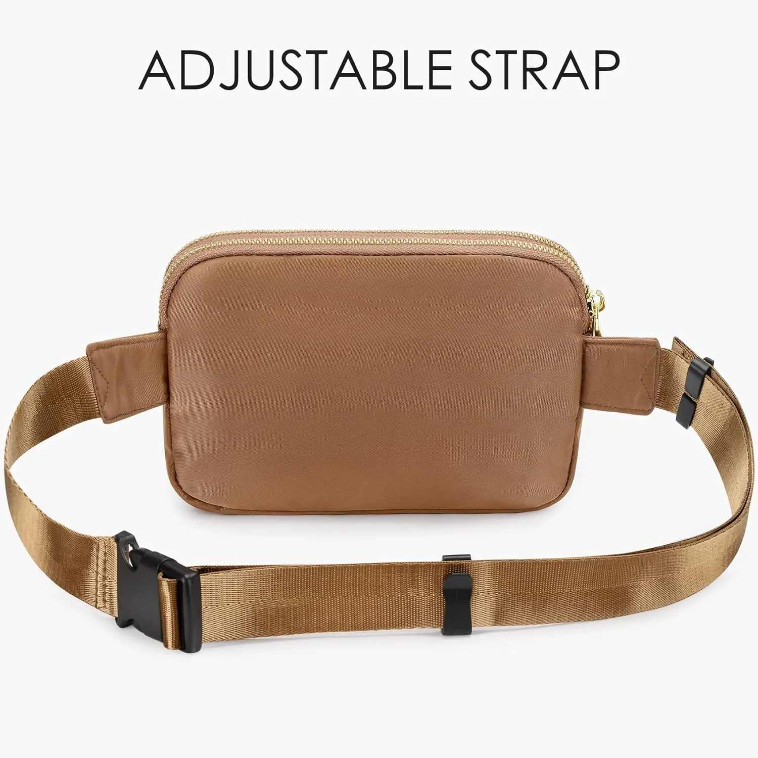 ZORFIN Fanny Packs for Women Men: Crossbody Belt Bag with Adjustable Strap - Fashion Waist Packs for Workout Running Traveling Hiking Brown