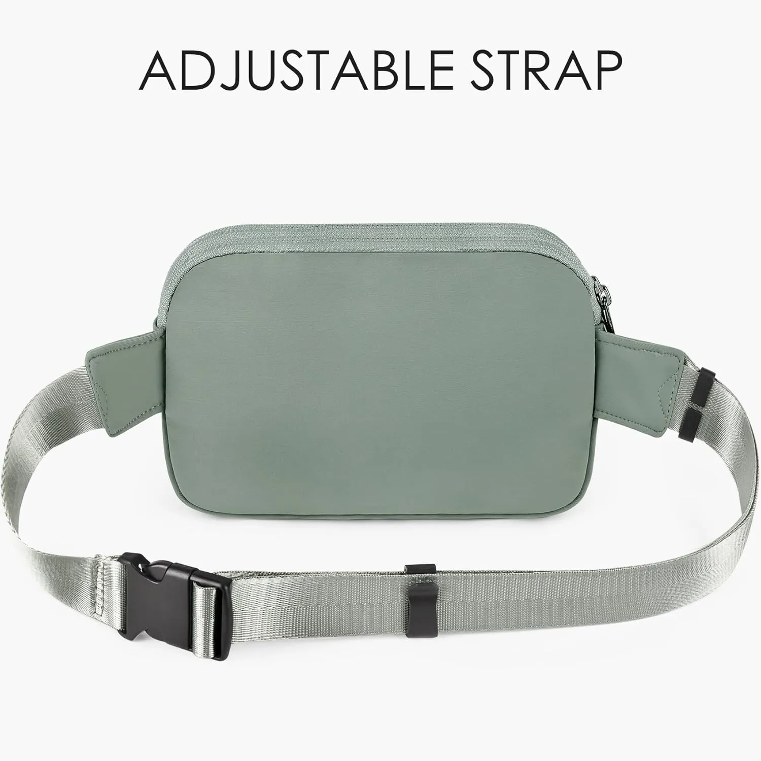 ZORFIN Fanny Packs for Women Men: Crossbody Belt Bag with Adjustable Strap - Fashion Waist Packs for Workout Running Traveling Hiking Light Gray